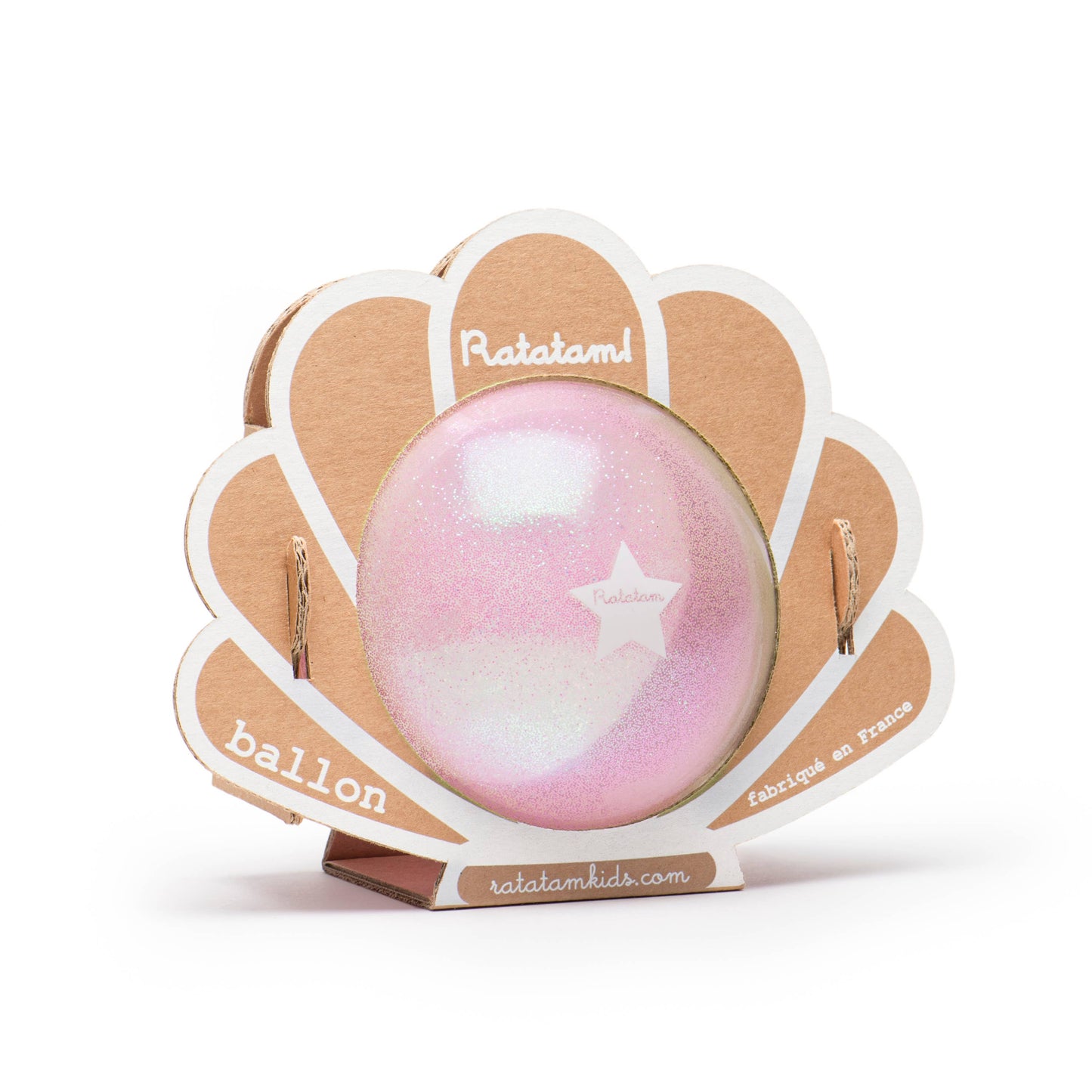 Petit ballon pailleté coquillage 10 cm: Rose