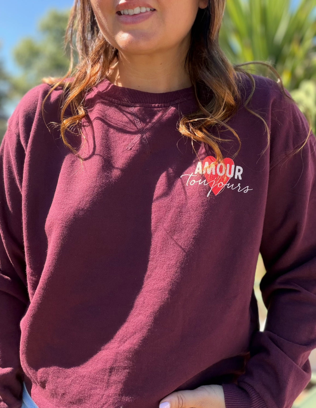 Sweat Amour toujours Bordeaux