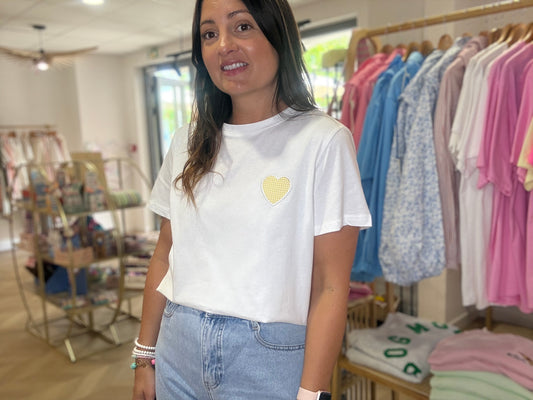 T-shirt Coeur Jaune