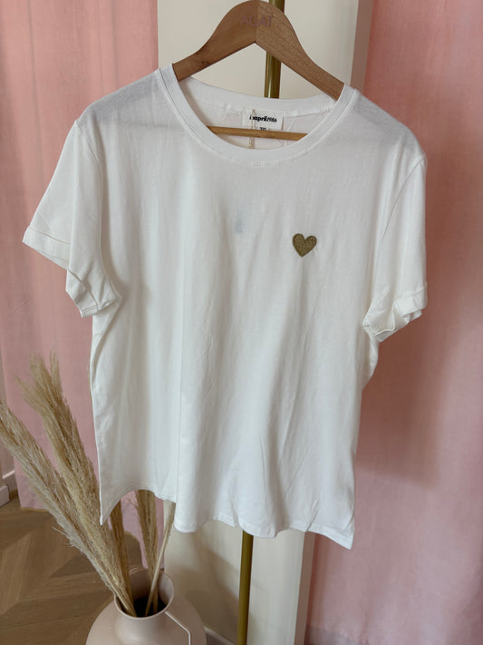 T-shirt cœur doré