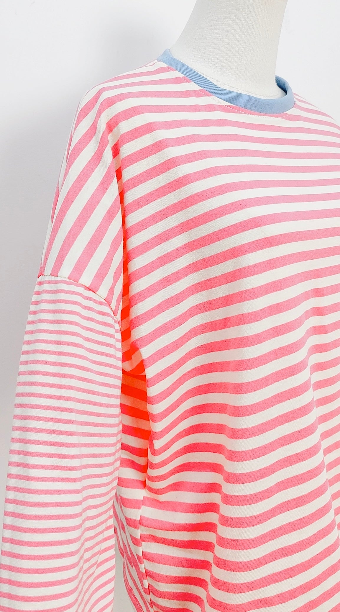 T-shirt Marine rose & blanc