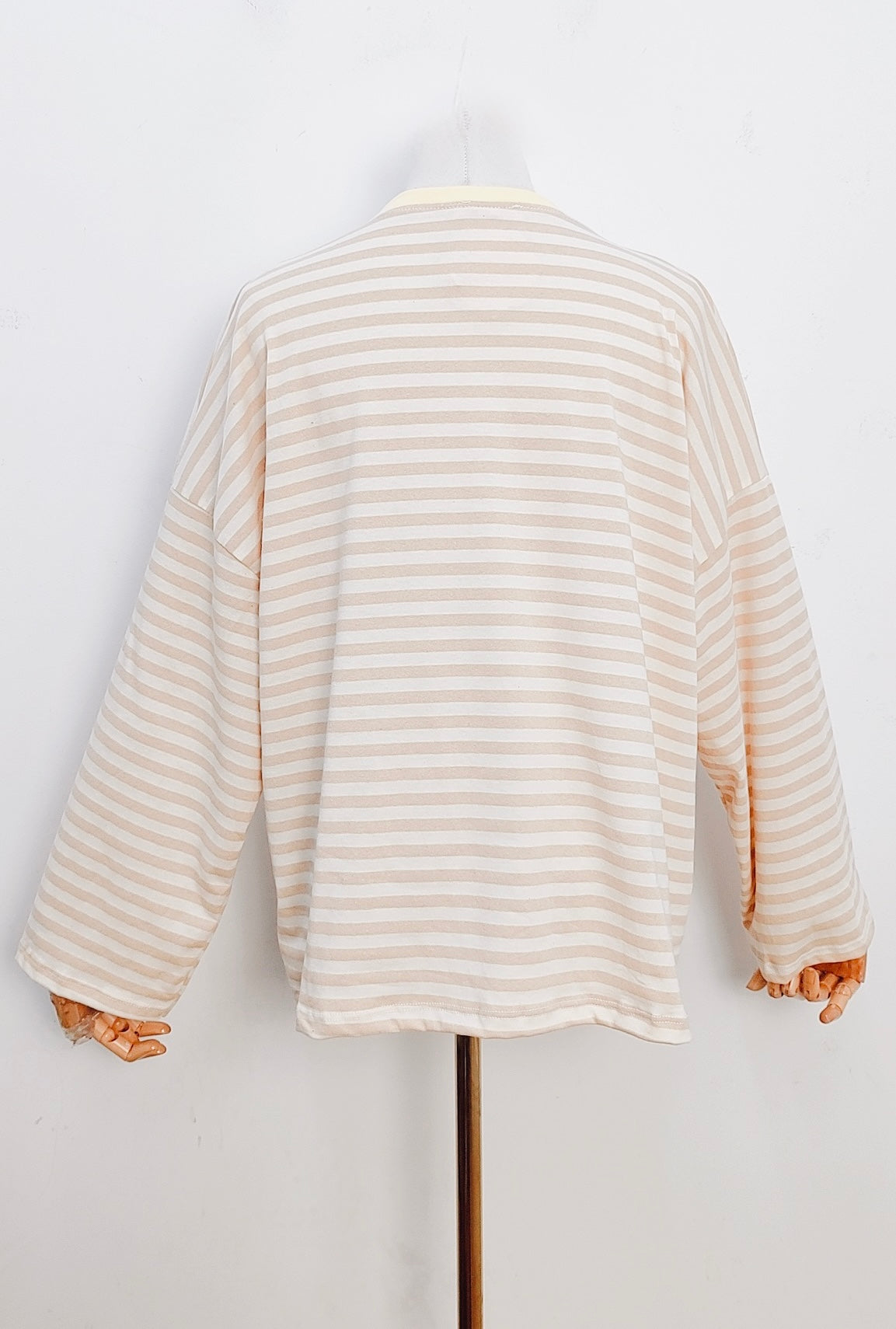 T-shirt Marine beige & blanc