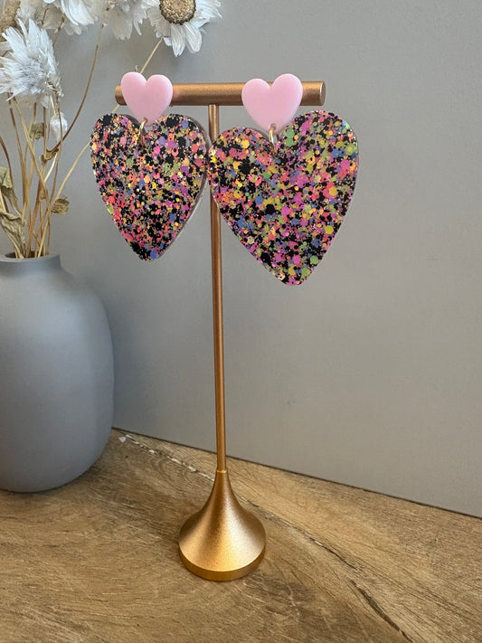 Boucles d'oreille cœur XL