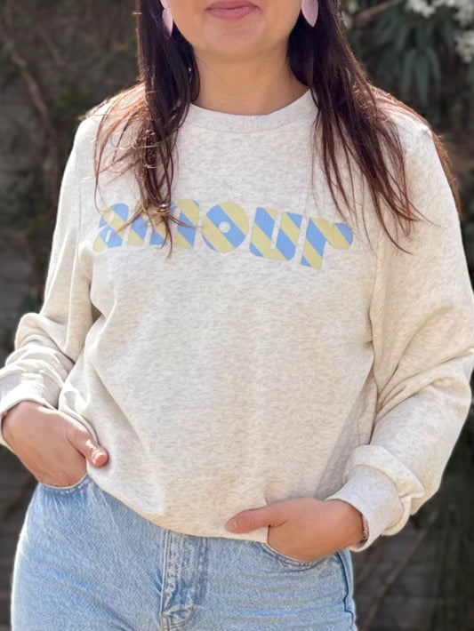 Sweat léger AMOUR jaune & bleu