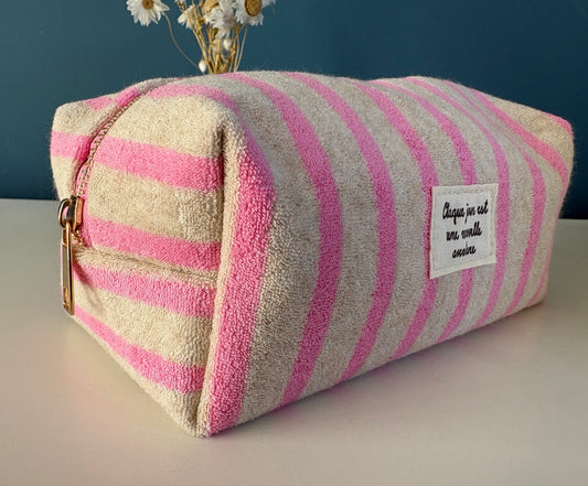 Trousse éponge Pauline rose