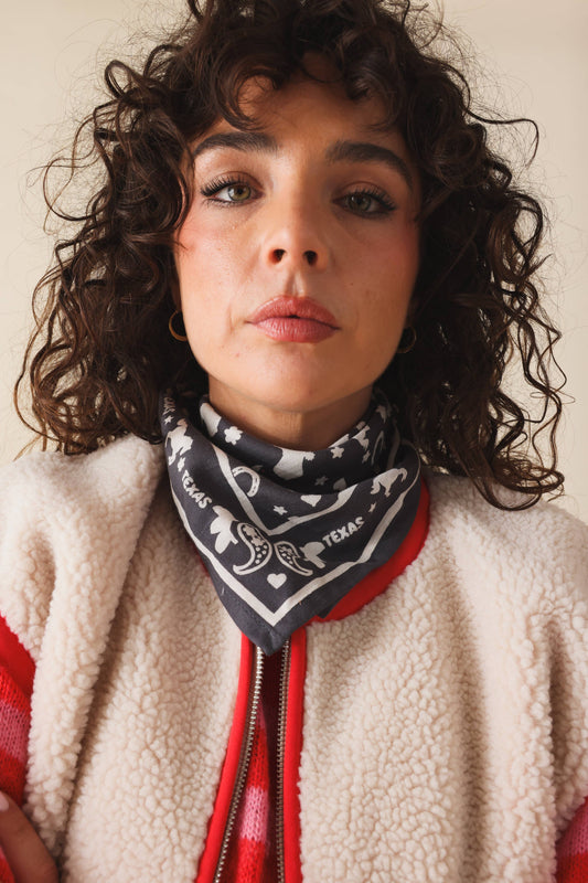 Foulard Louisette mini - Cowboy gris