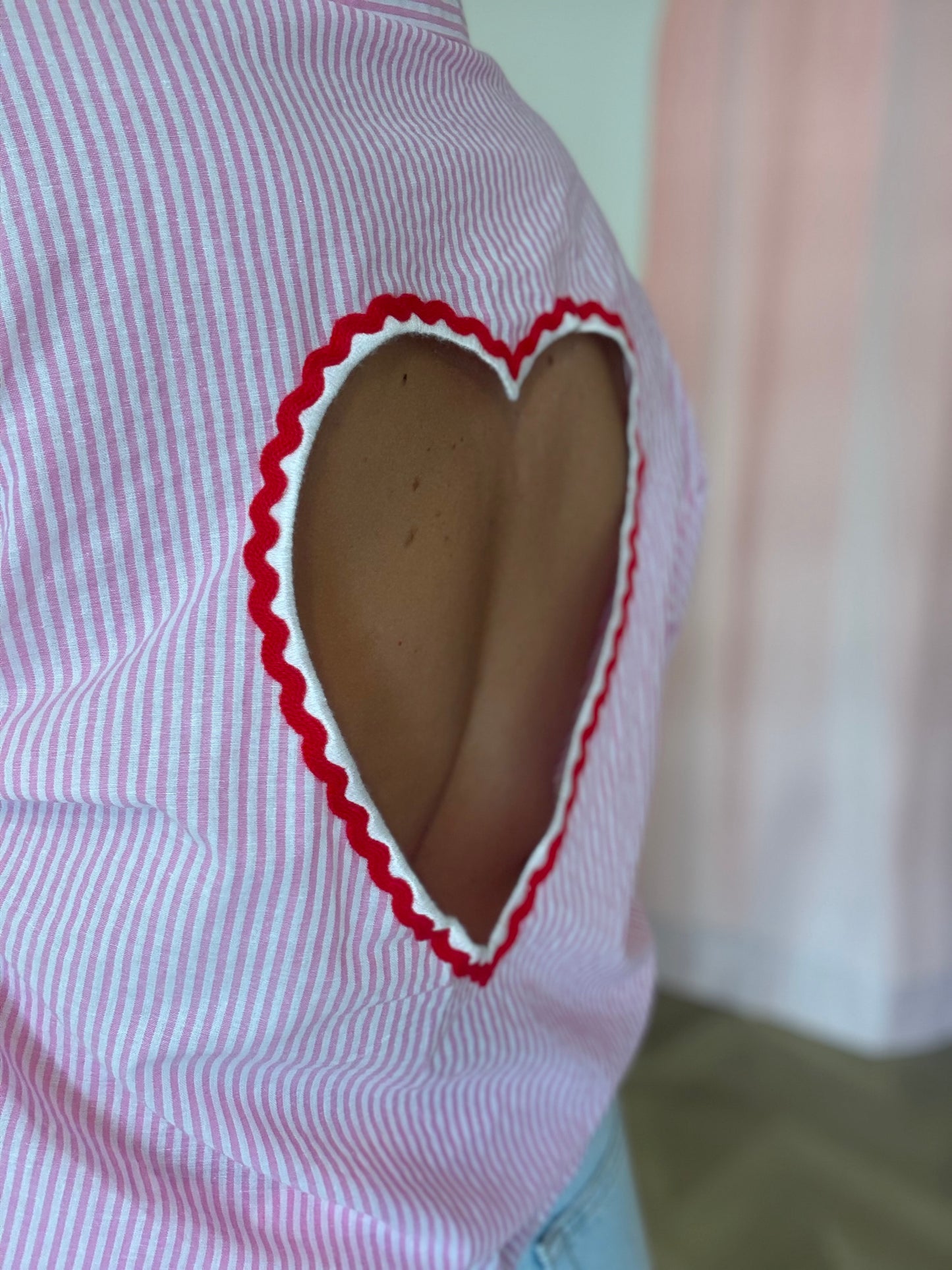 Chemise cœur rose