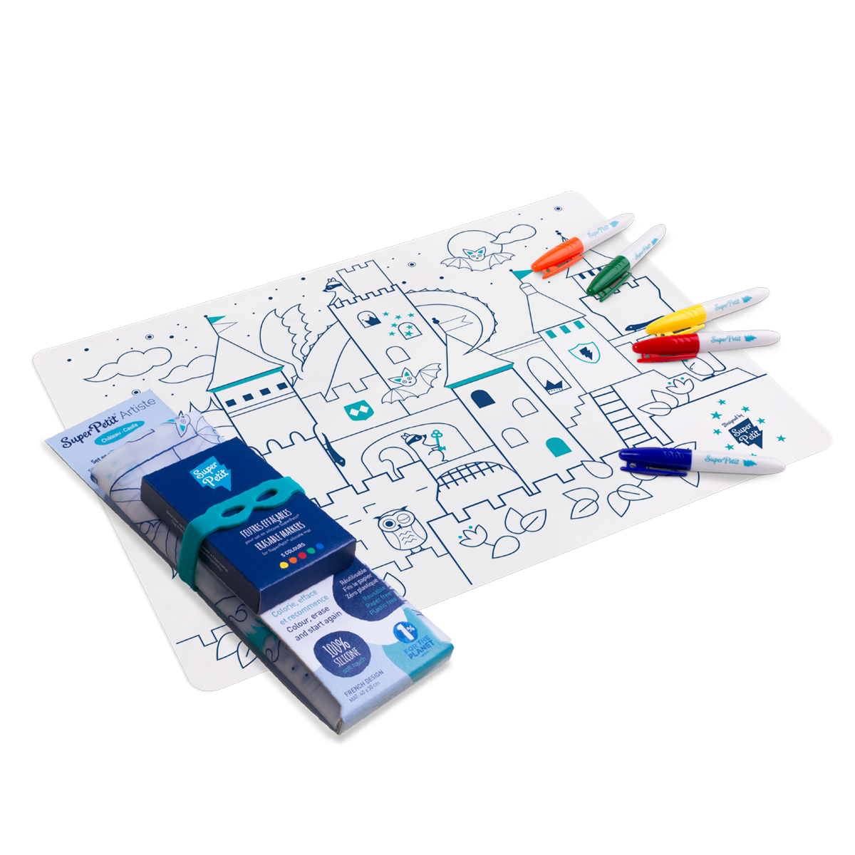 Coloriage réutilisable - Set en silicone CHATEAU