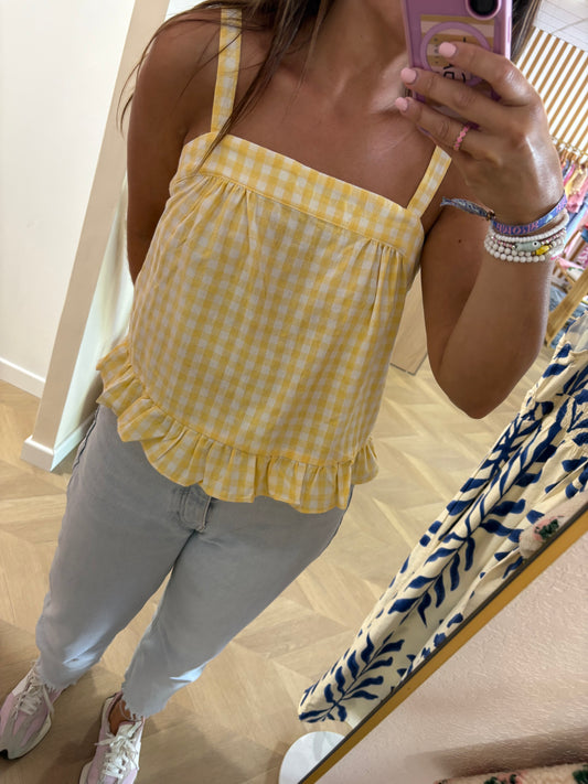 Top Jade Vichy Jaune