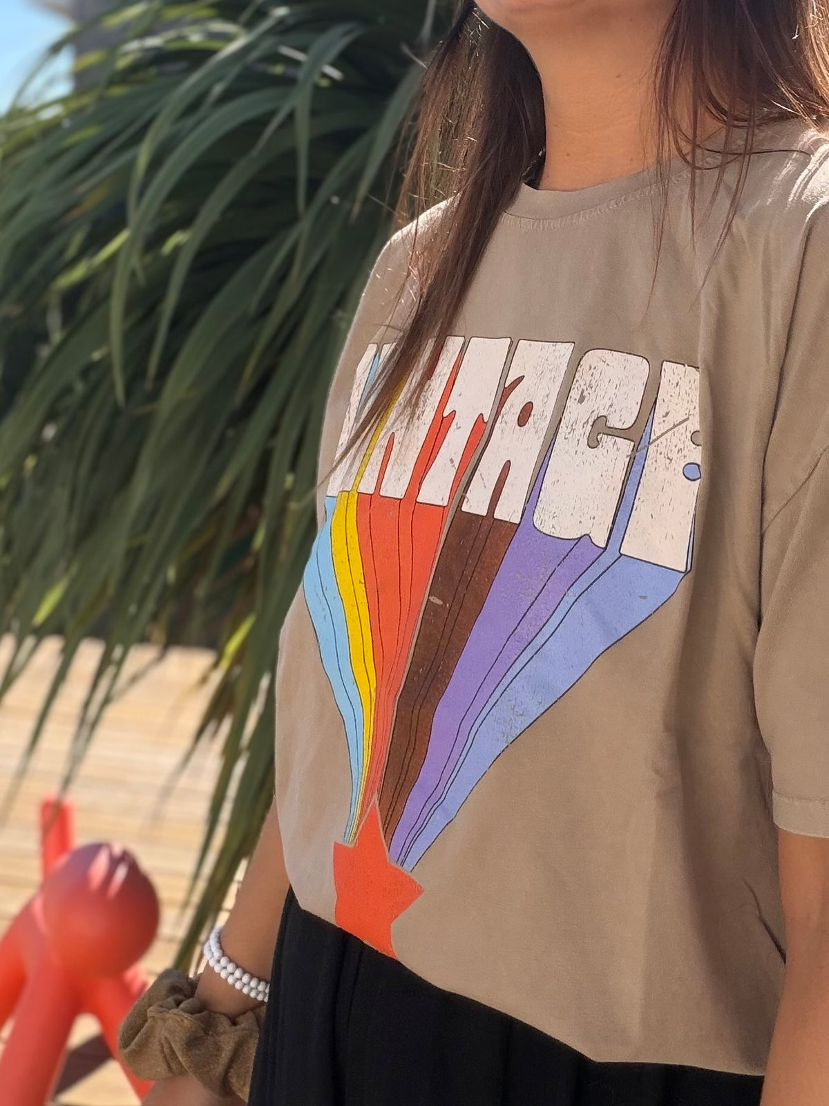 T-shirt Vintage taupe