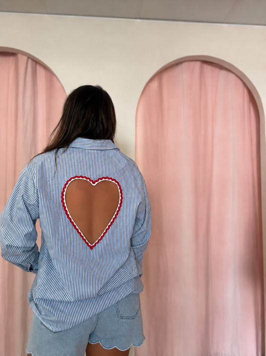 Chemise cœur bleu