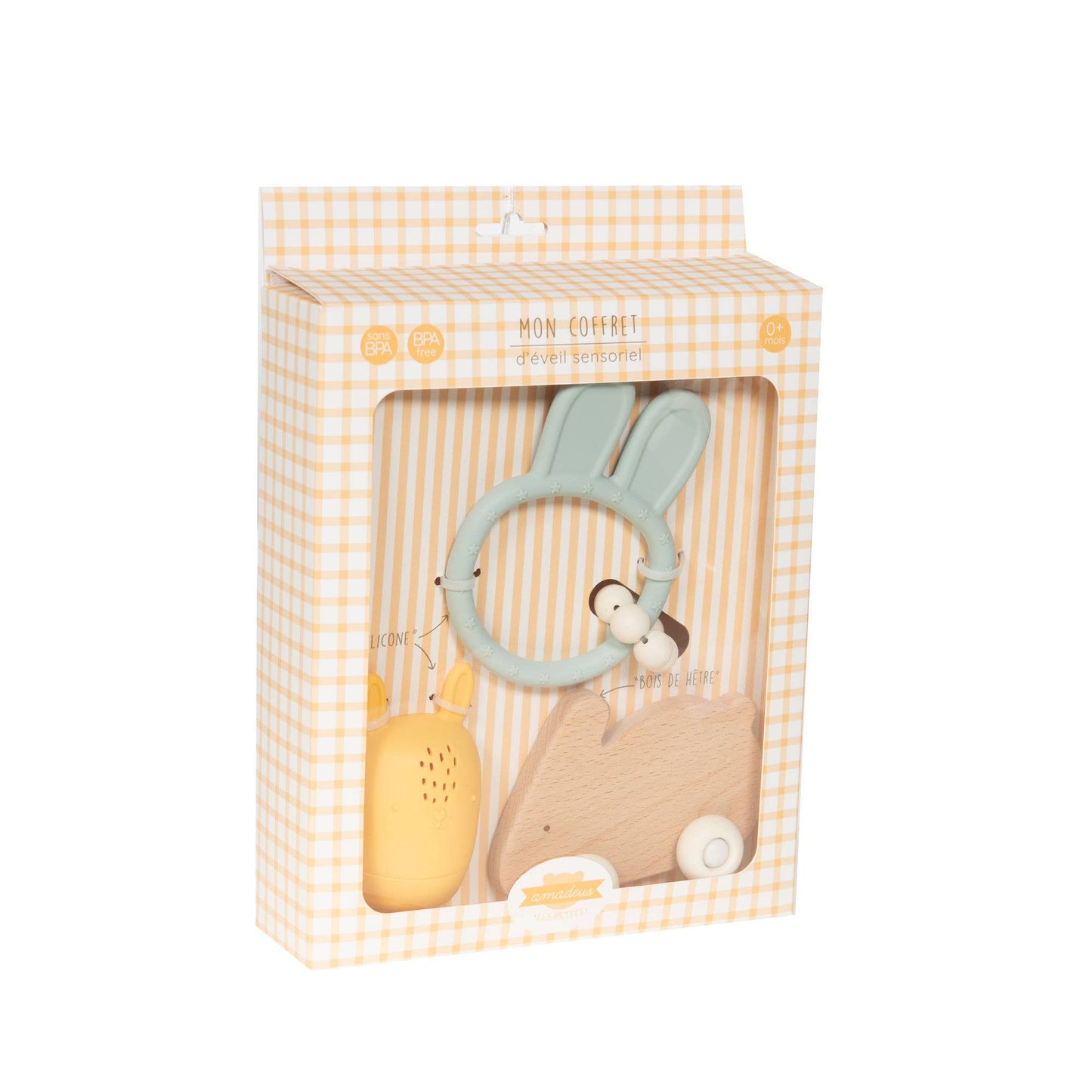 Coffret 3 Jouets Eveil Lapin