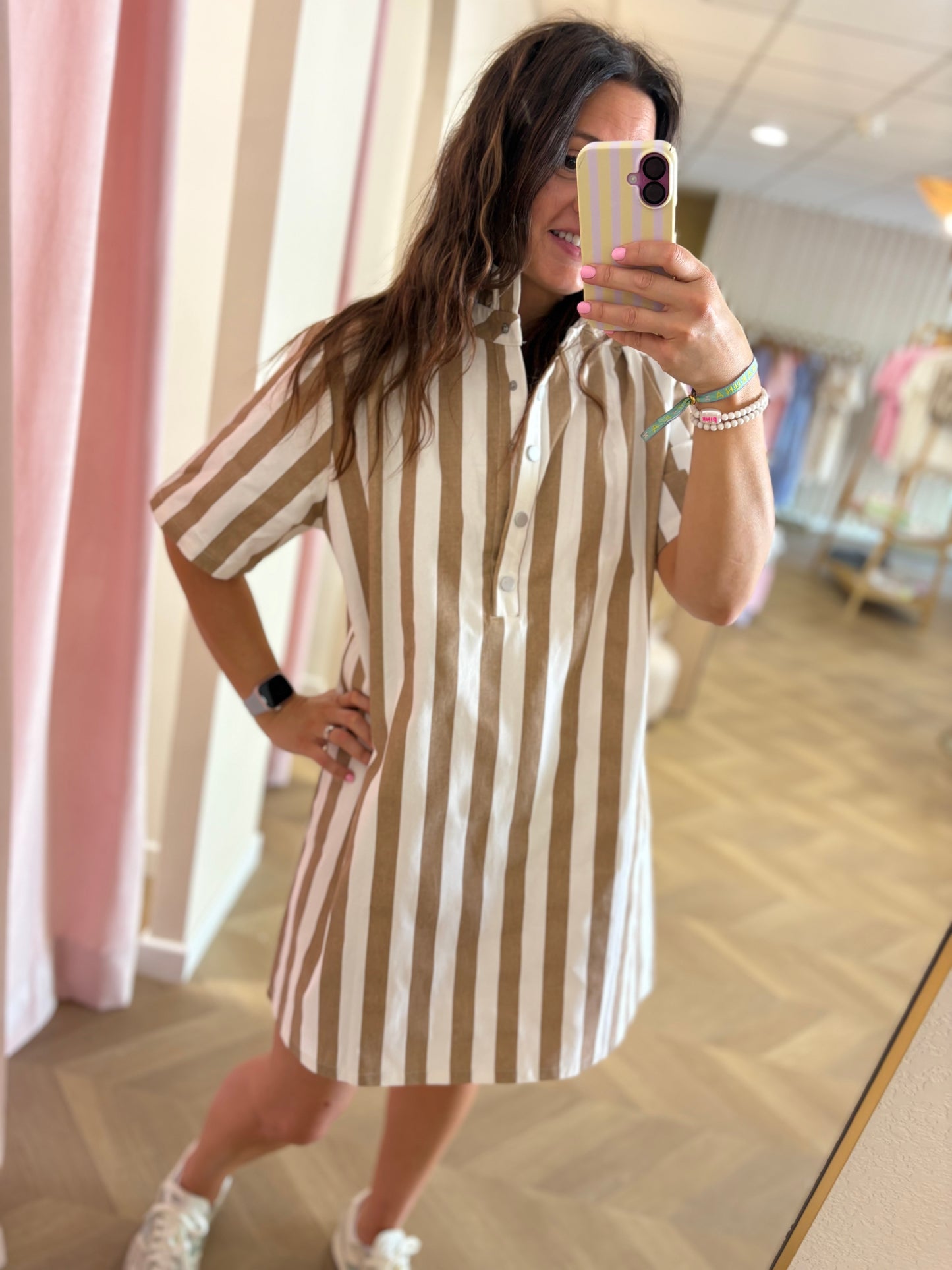 Robe Faustine rayée moka 🤎