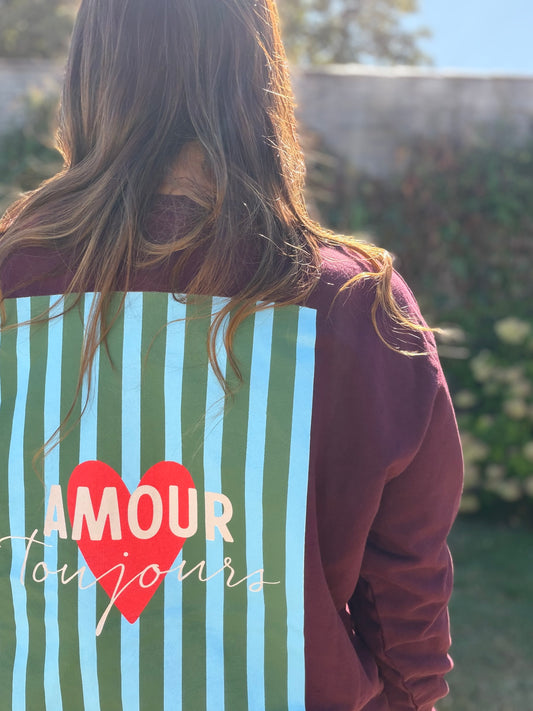 Sweat Amour toujours Bordeaux