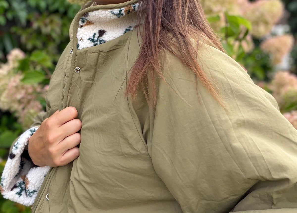Veste Louna fleurs kaki