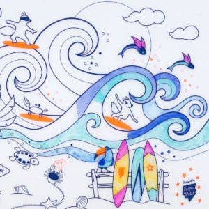 Coloriage réutilisable-Set en silicone SURF 5 feutres inclus