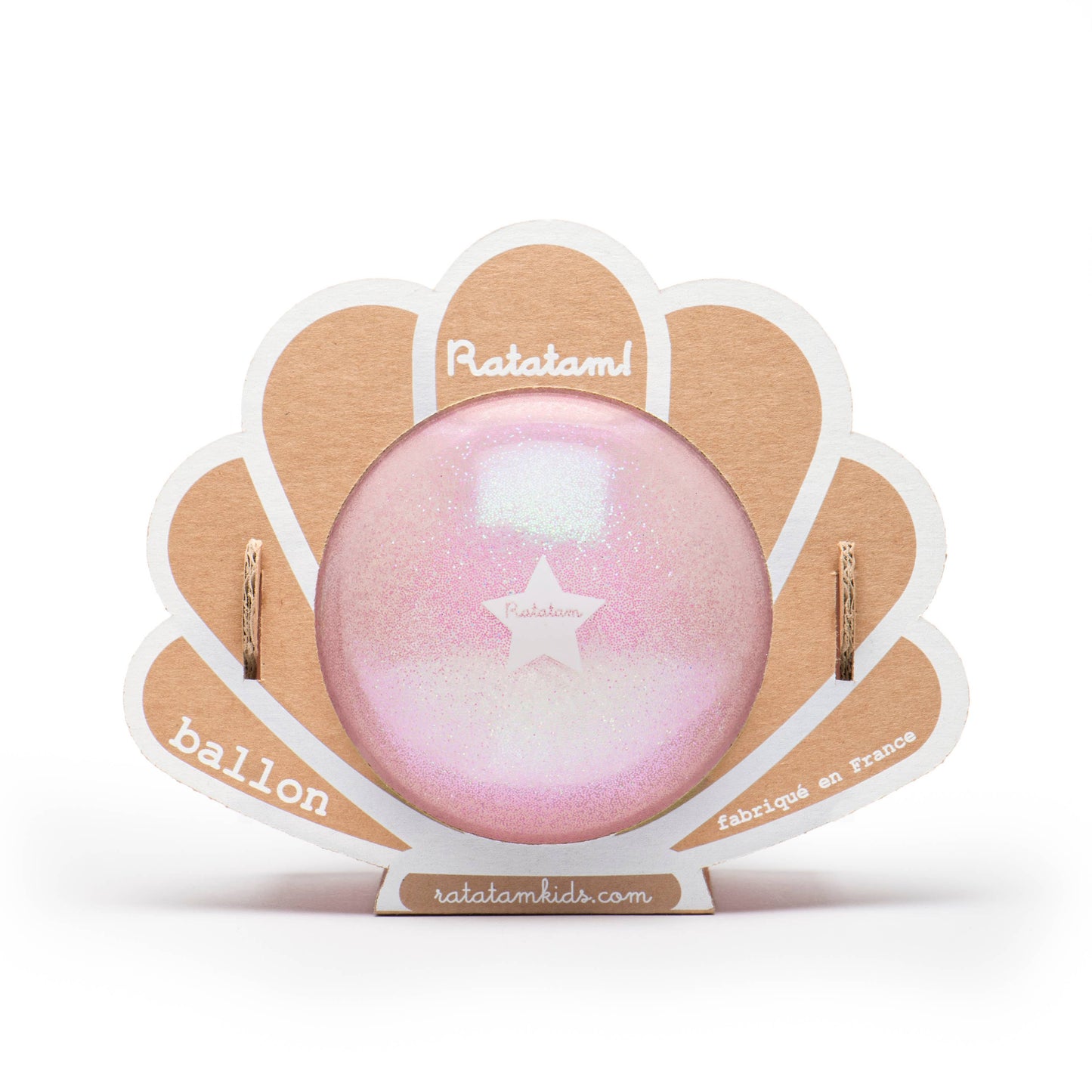 Petit ballon pailleté coquillage 10 cm: Rose