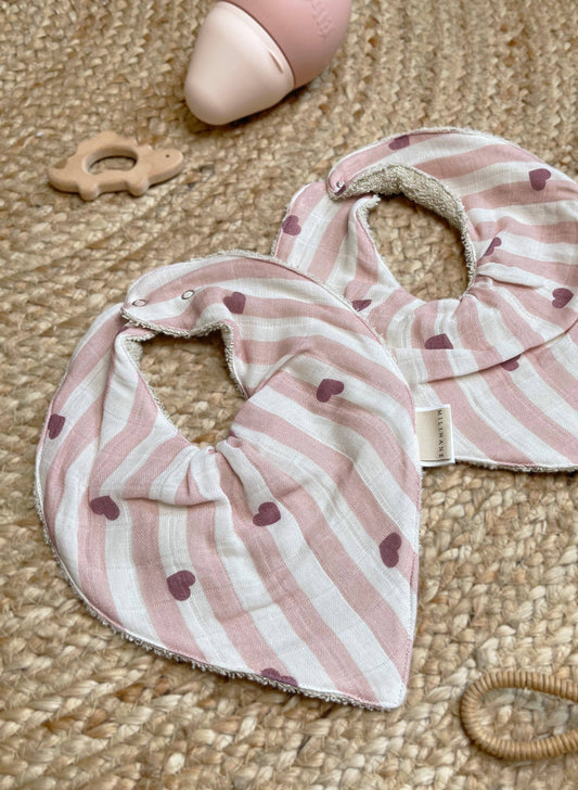 Bavoir bandana MAEL rose