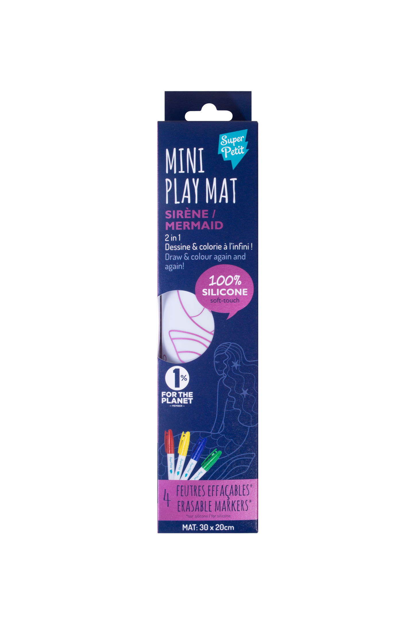Coloriage nomade : Mini Playmat SIRENE - 4 feutres inclus