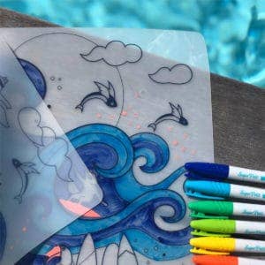 Coloriage réutilisable-Set en silicone SURF 5 feutres inclus