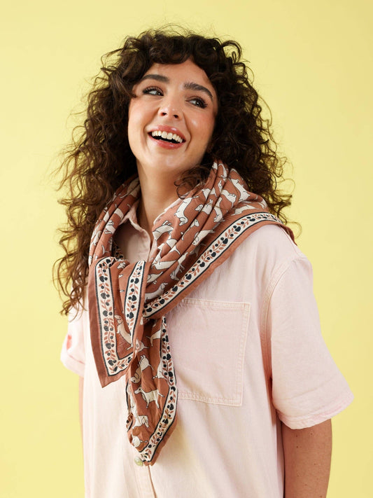 Foulard Louisette - Teckel marron