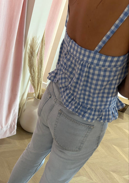 Top Jade Vichy Bleu