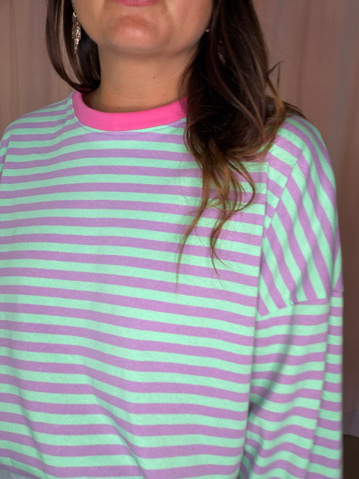 T-shirt Marine vert d’eau et violet