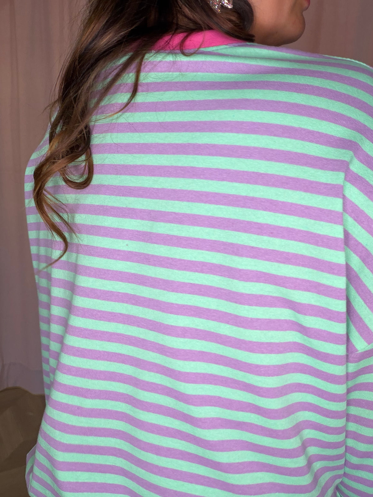 T-shirt Marine vert d’eau et violet