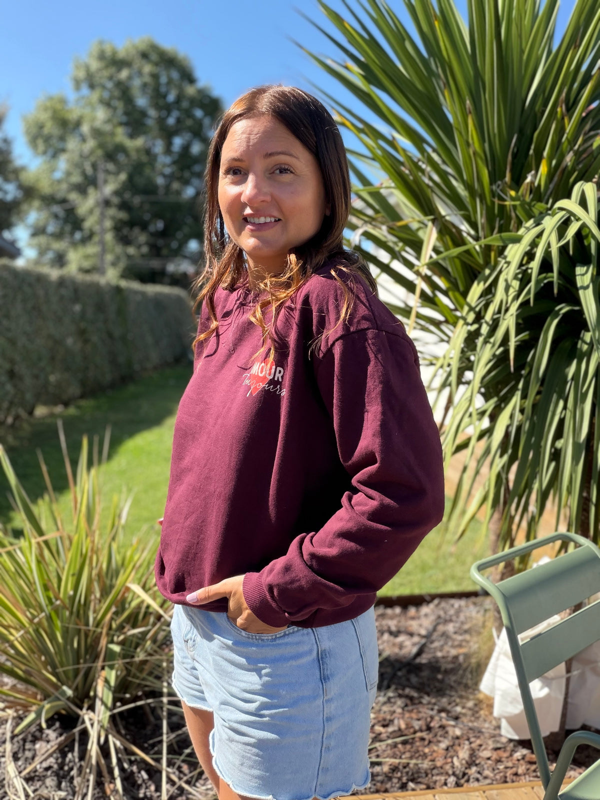 Sweat Amour toujours Bordeaux