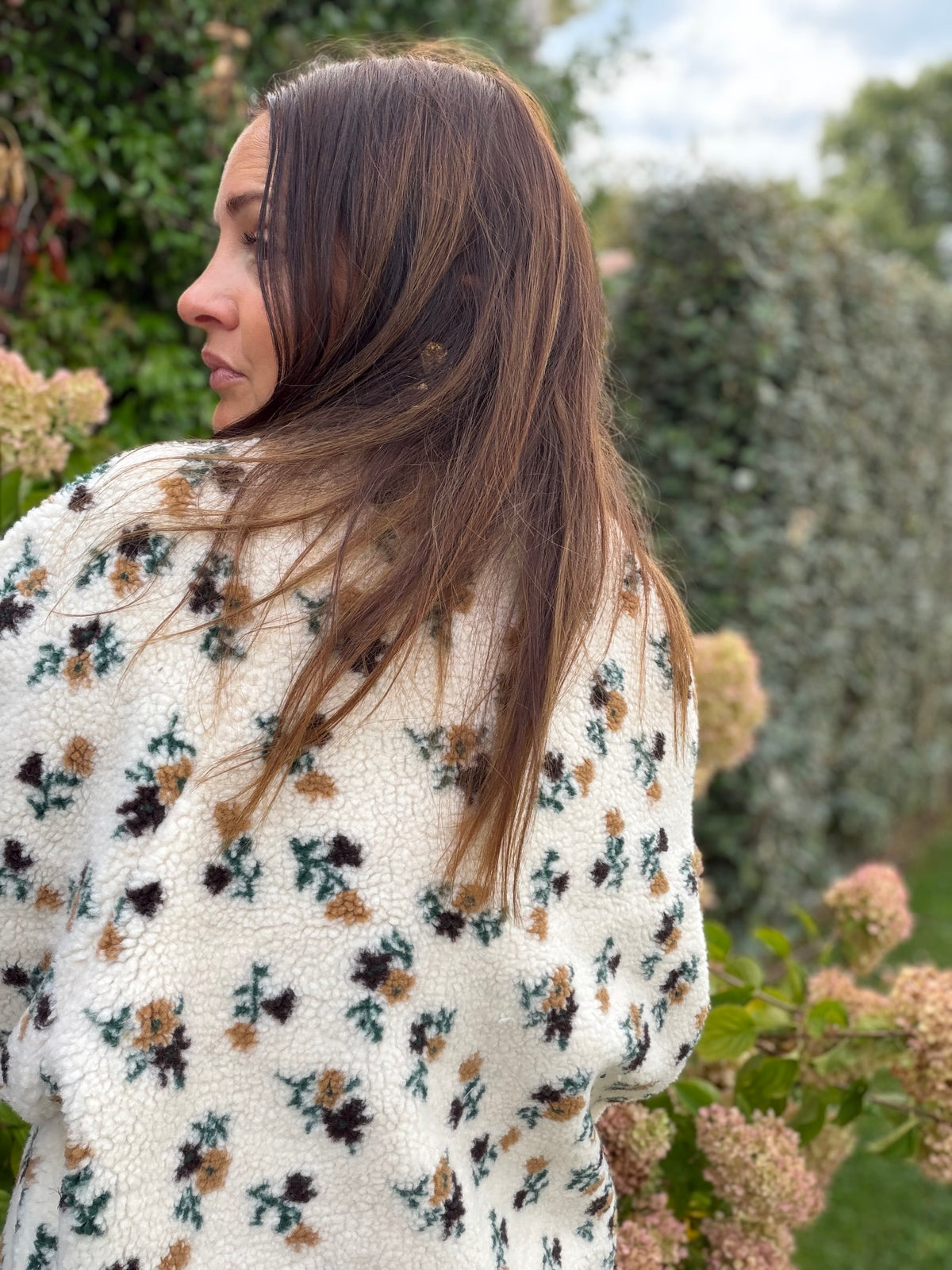 Veste Louna fleurs kaki