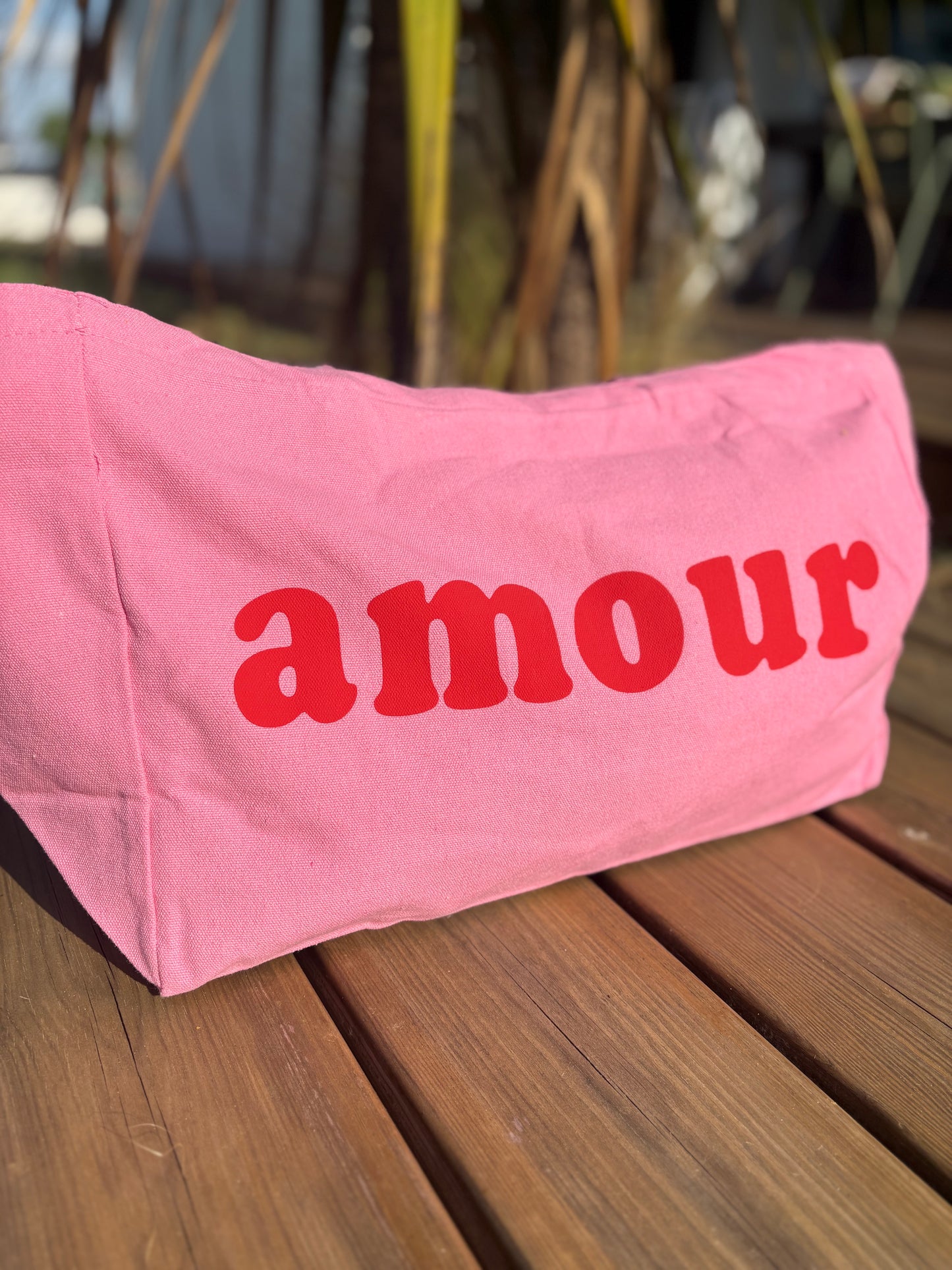 Grand cabas Amour uni rose 💗