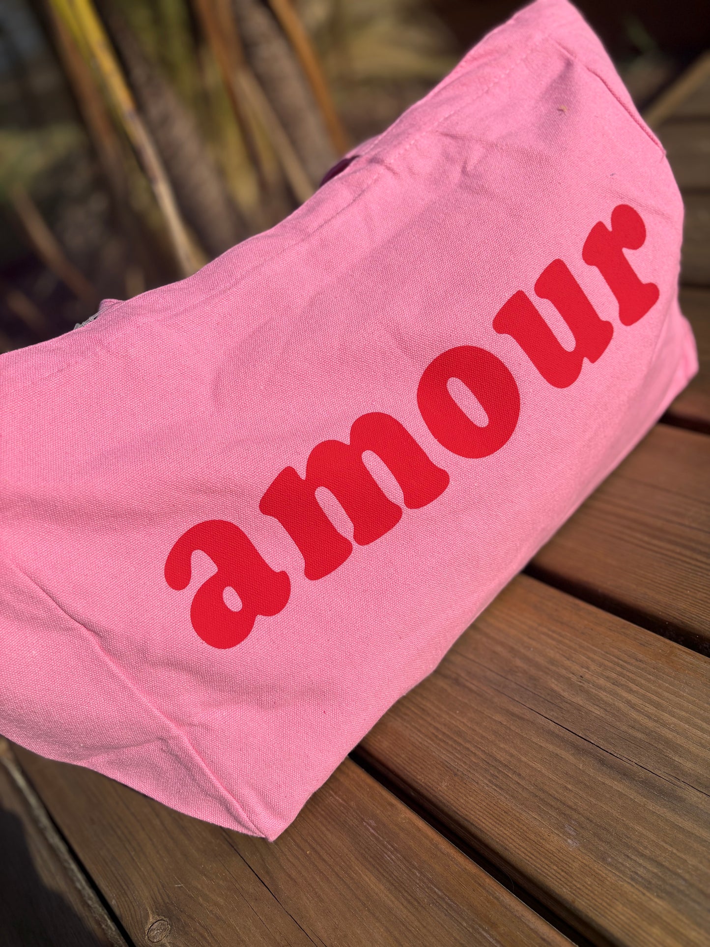 Grand cabas Amour uni rose 💗