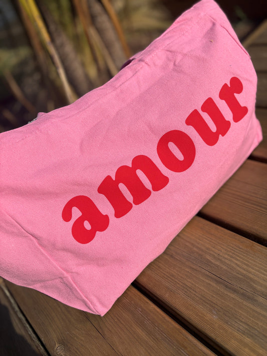 Grand cabas Amour uni rose 💗