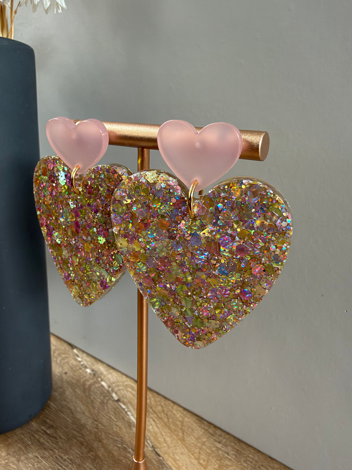 Boucles d'oreilles Cœur XL - Mix doré