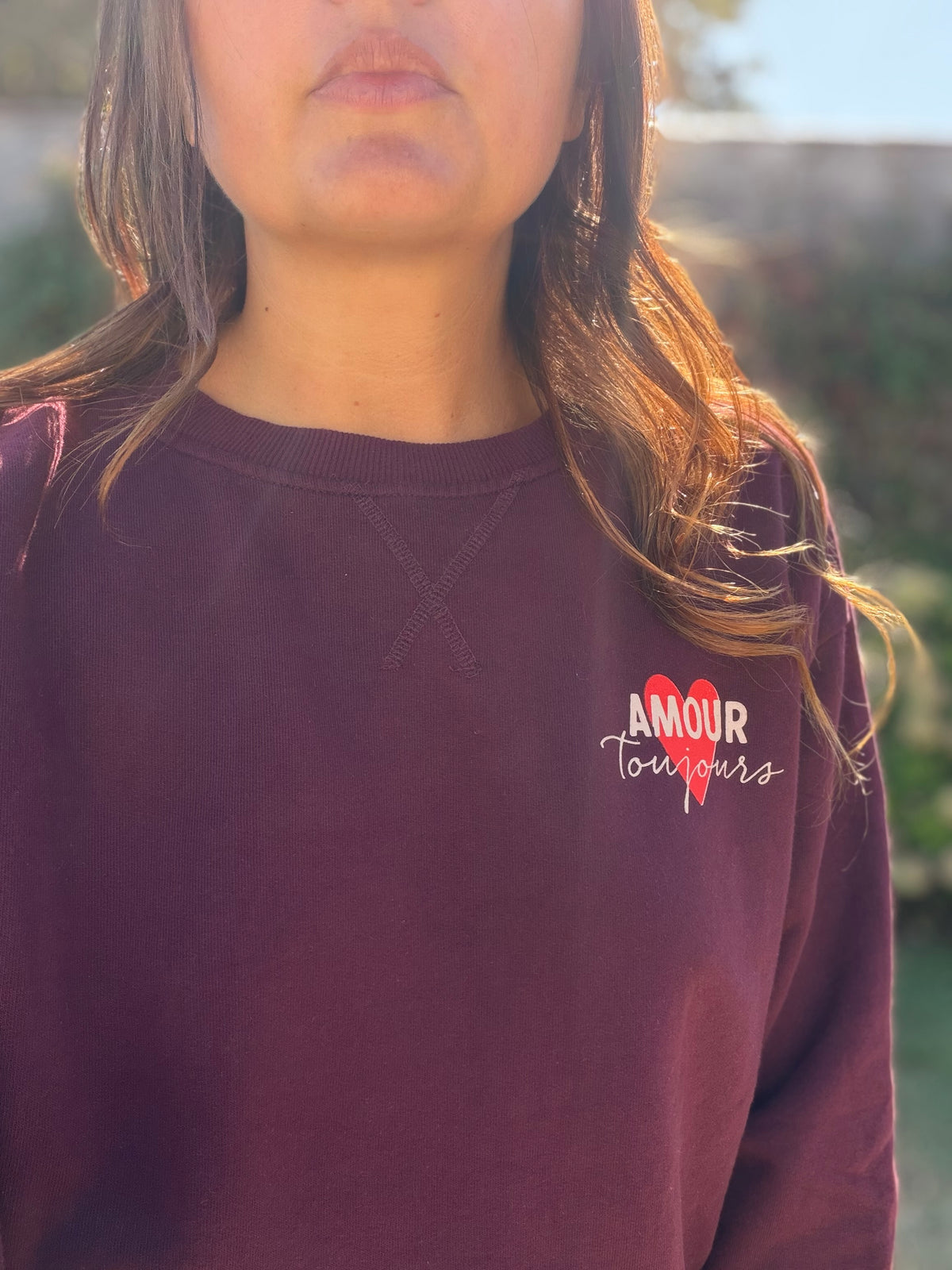 Sweat Amour toujours Bordeaux