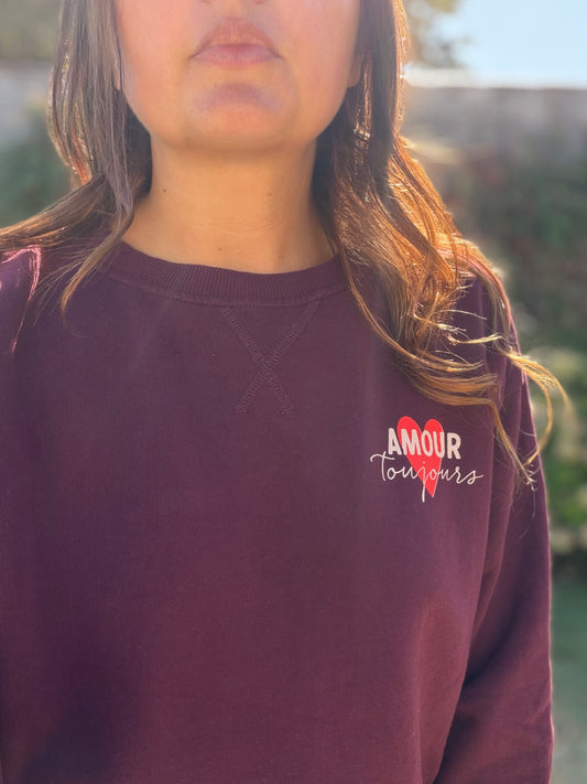 Sweat Amour toujours Bordeaux