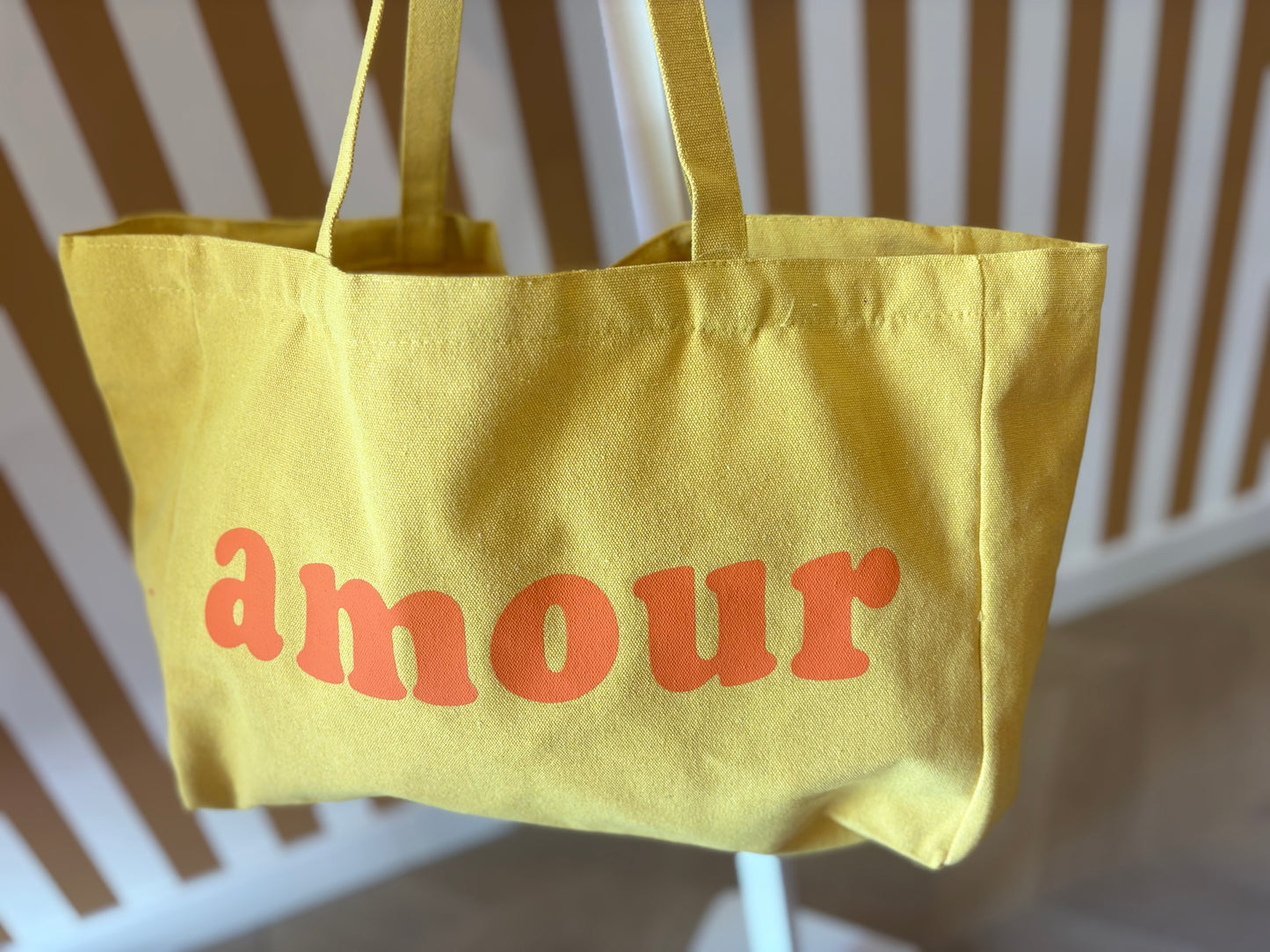 Grand cabas Amour uni jaune