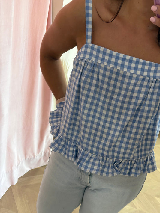 Top Jade Vichy Bleu