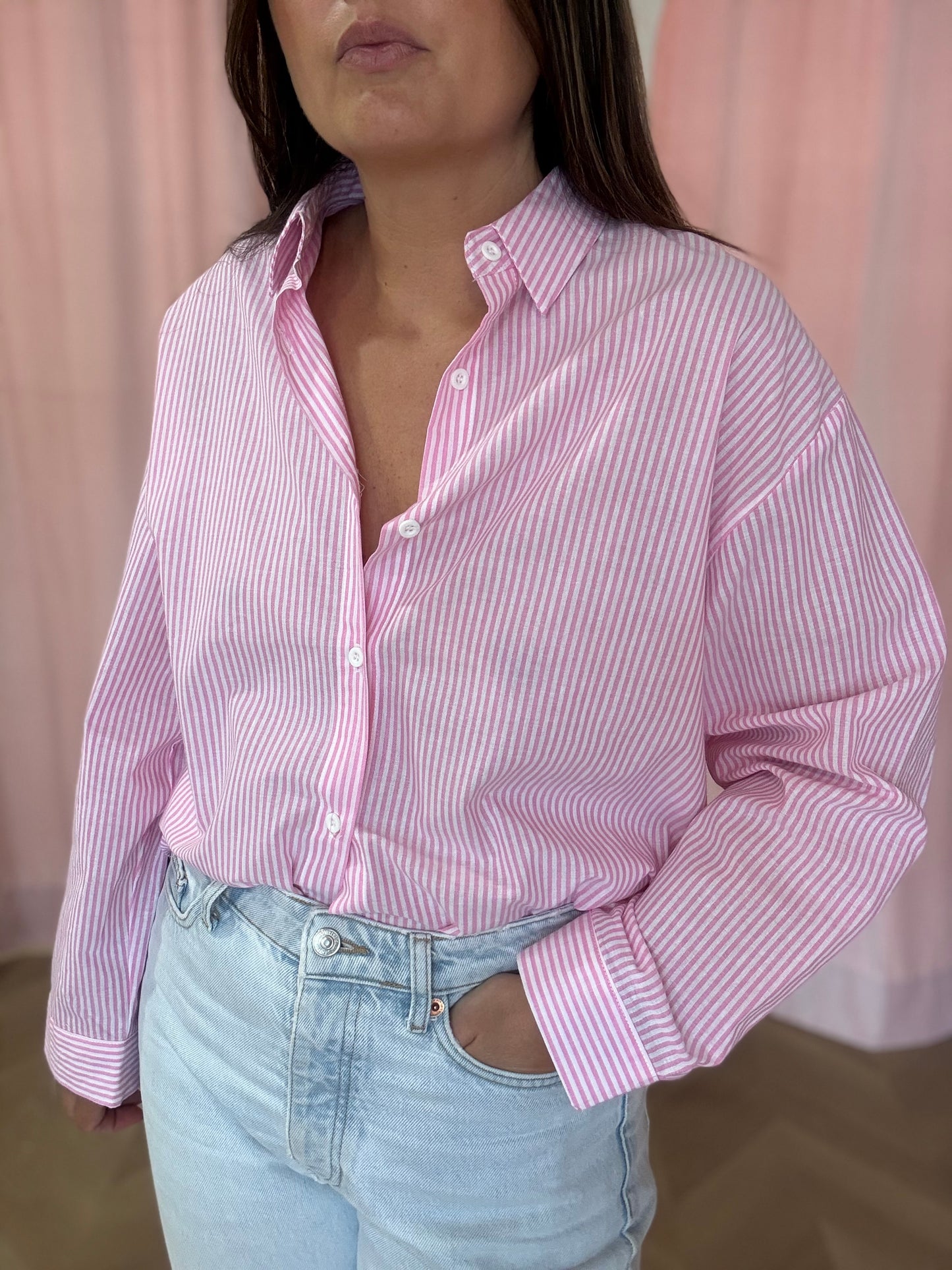 Chemise cœur rose
