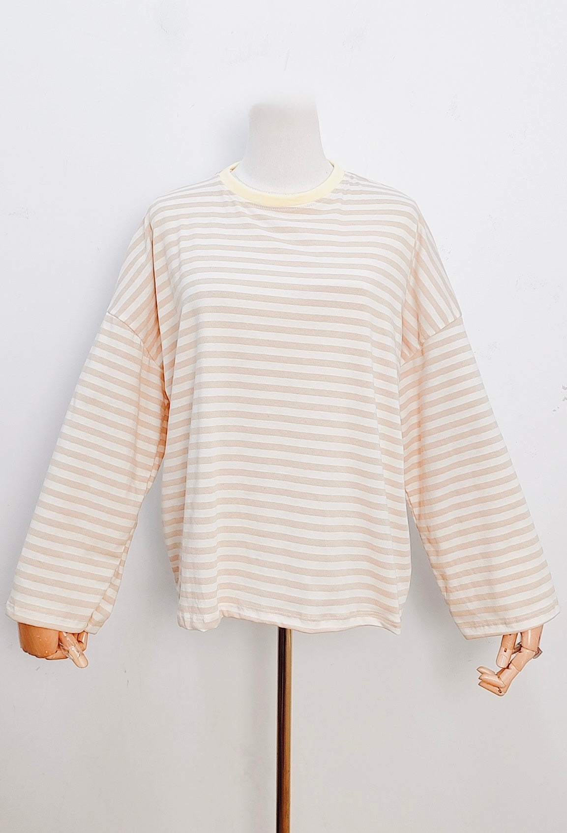 T-shirt Marine beige & blanc