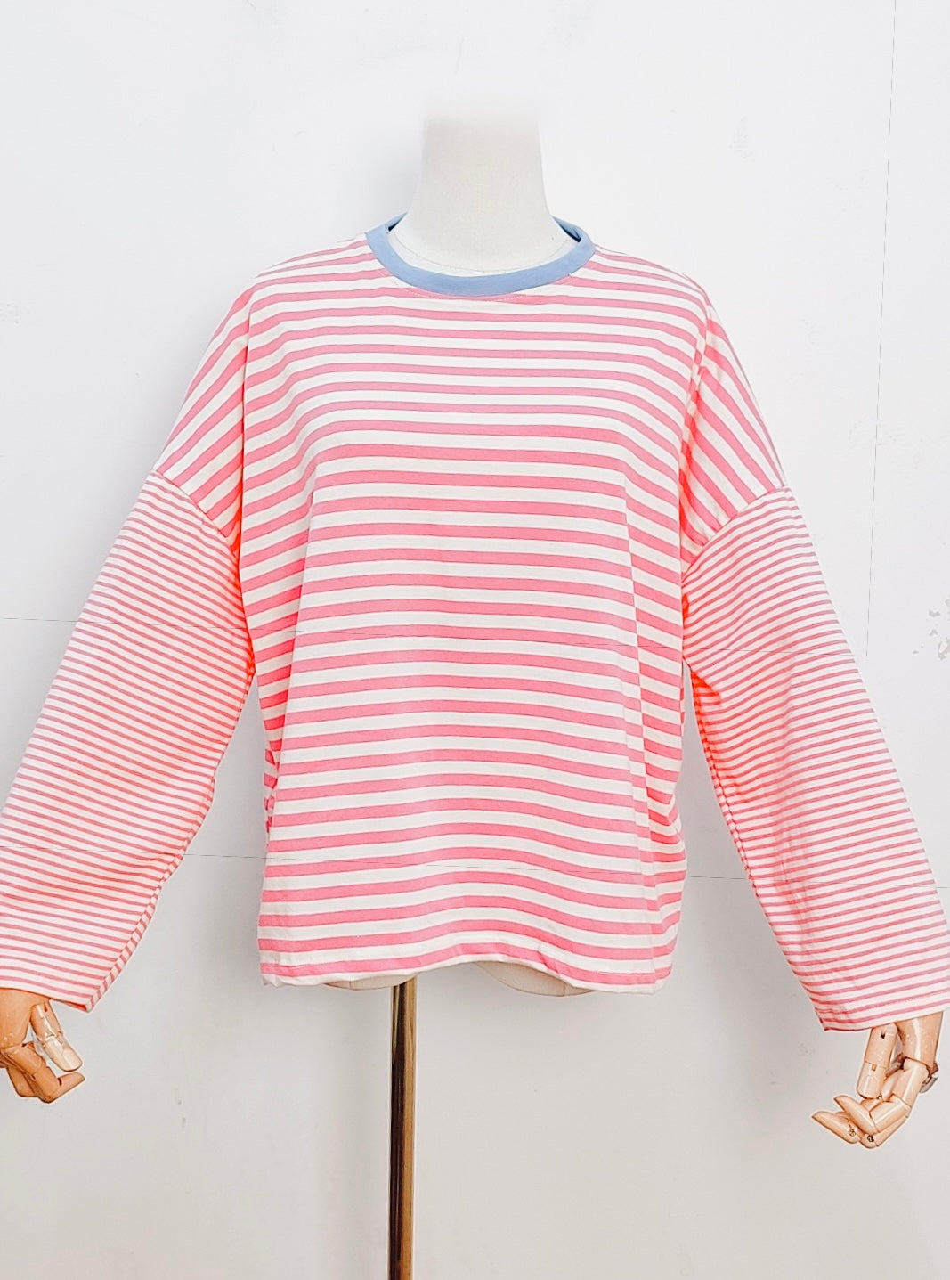 T-shirt Marine rose & blanc