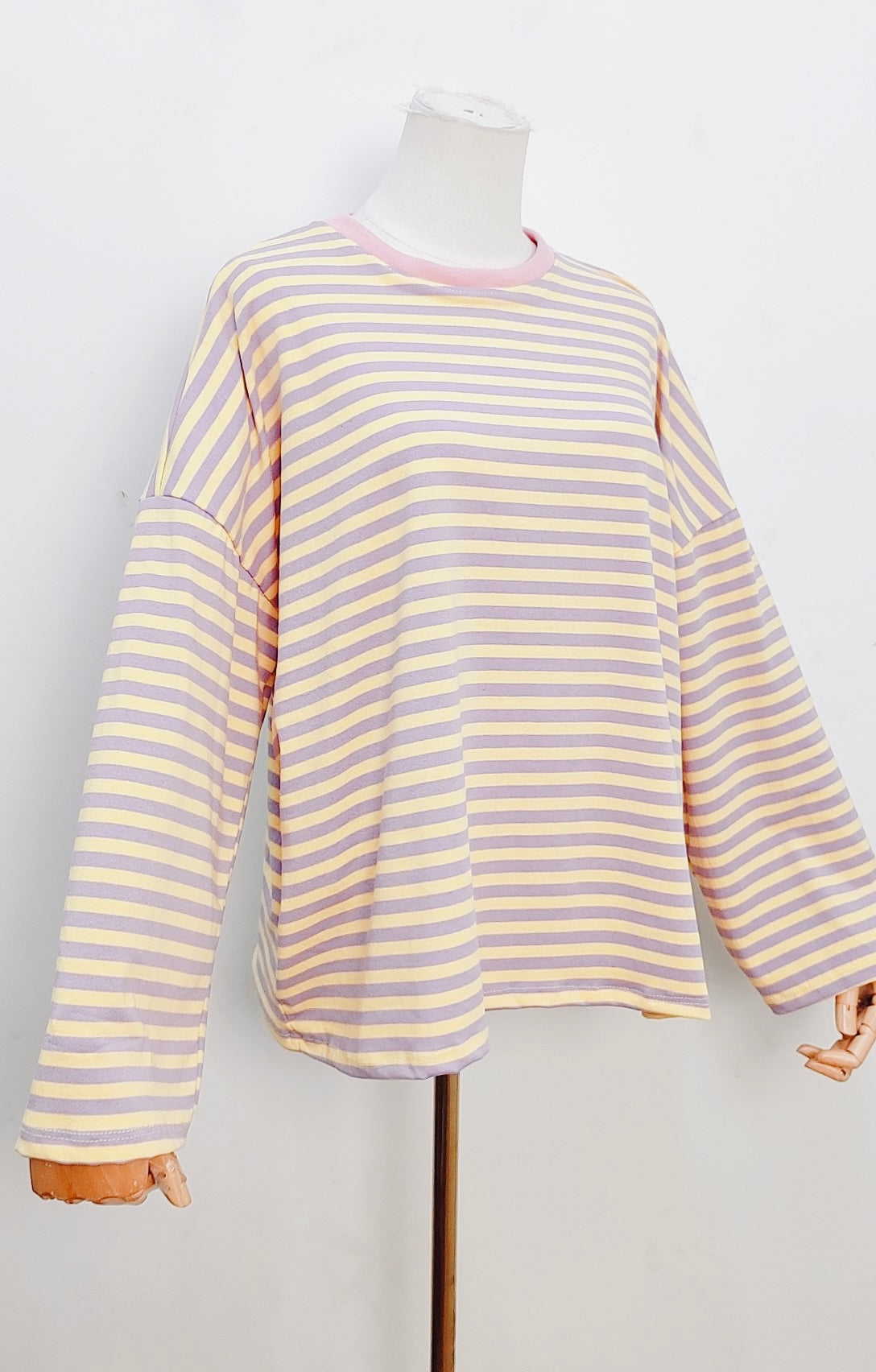 T-shirt Marine jaune & mauve
