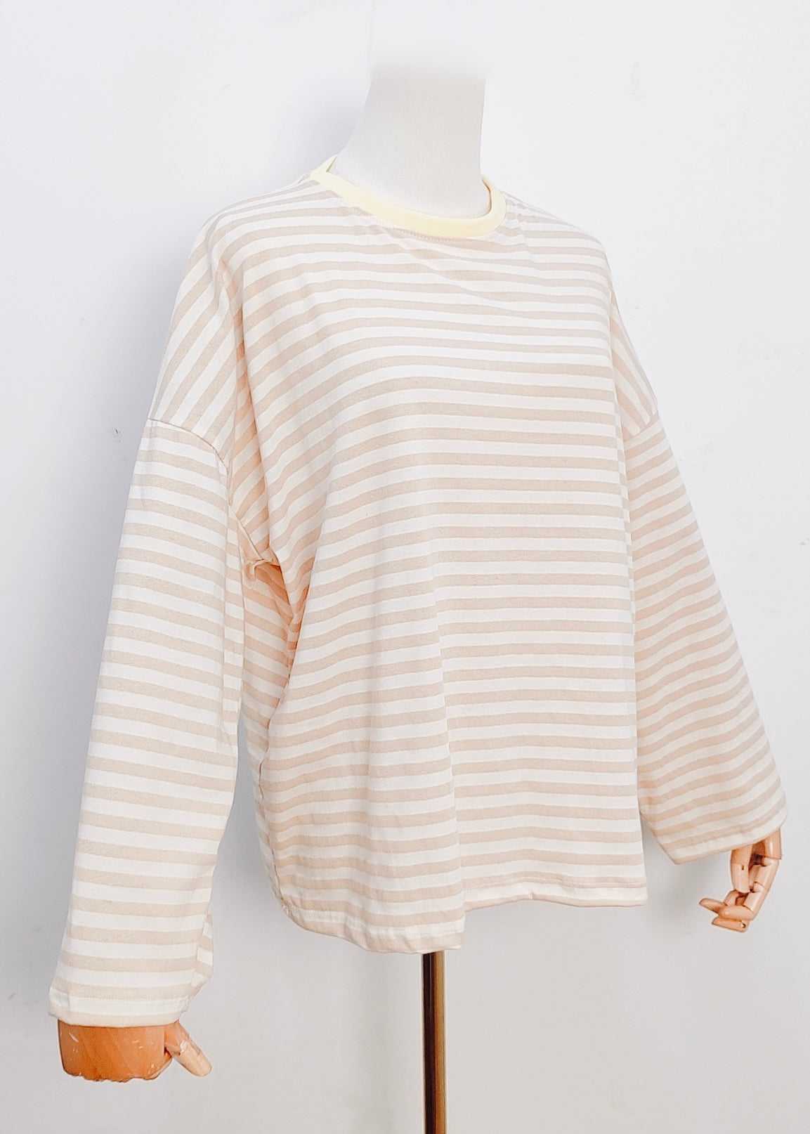 T-shirt Marine beige & blanc