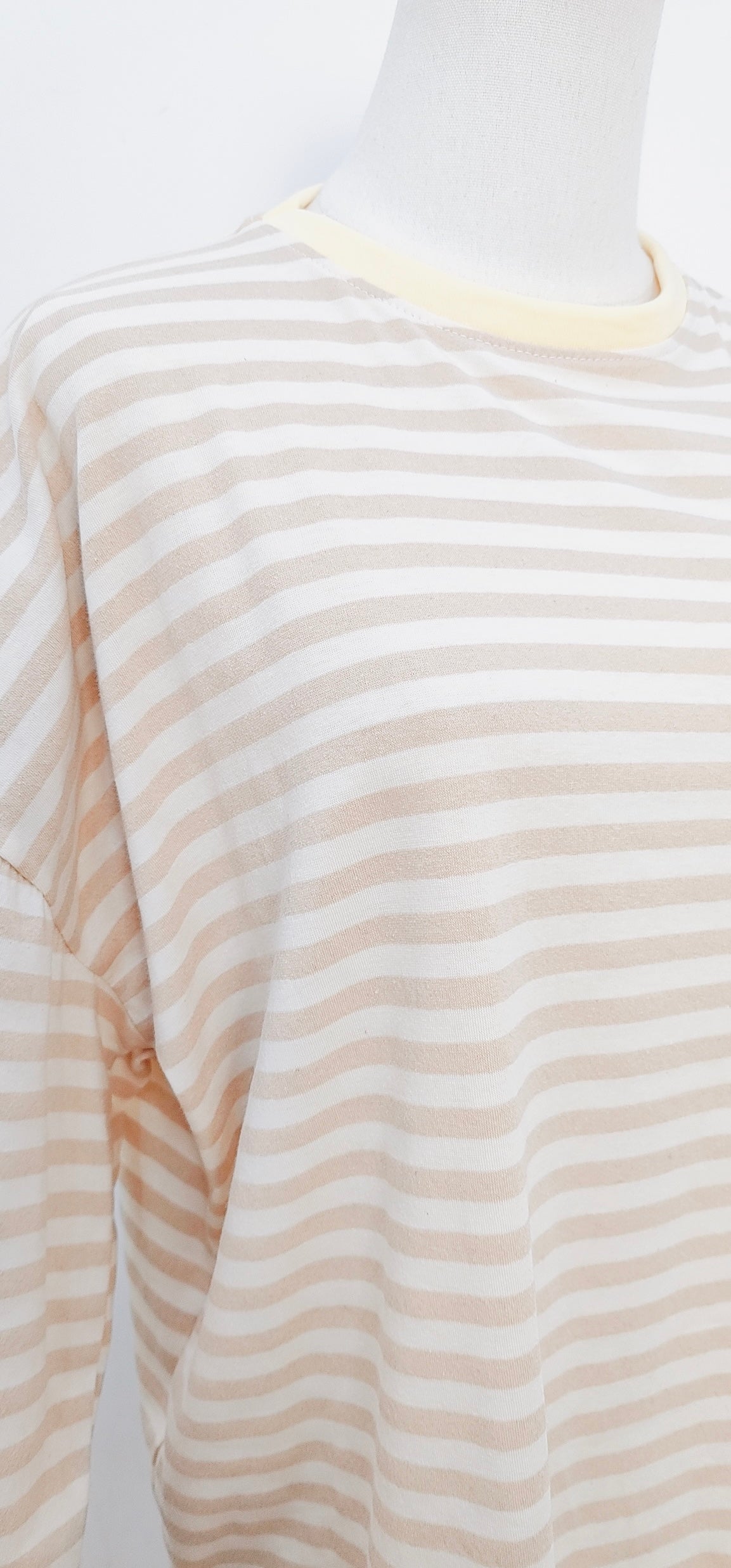 T-shirt Marine beige & blanc