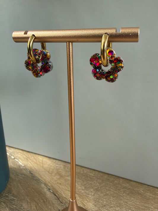 Boucles d'oreilles Fleur mini - Automne