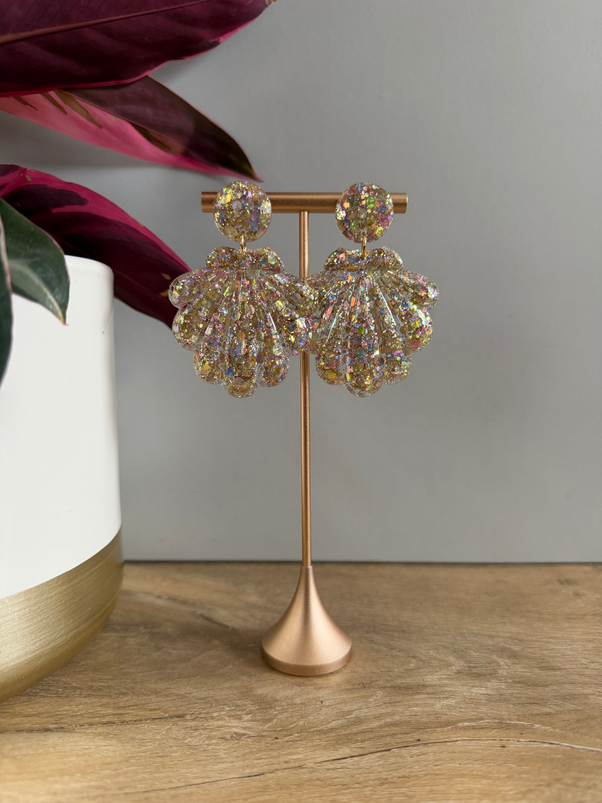 Boucles d’oreilles Coquillage XL - Mix doré