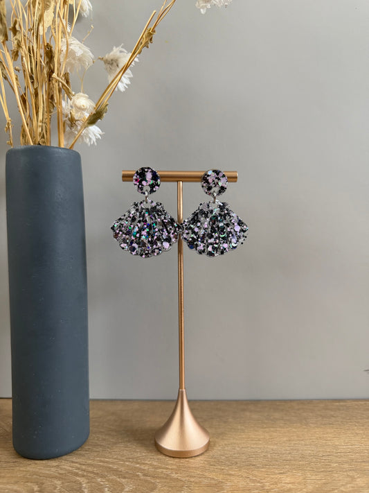Boucles d’oreilles Coquillage - Noir & rose