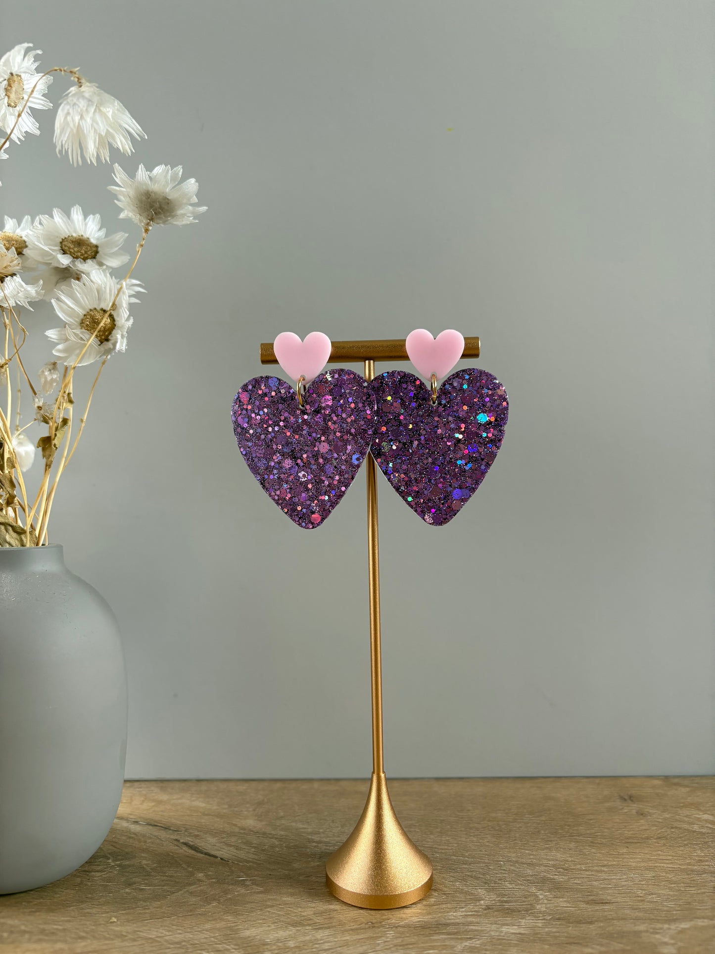 Boucles d'oreille cœur XL