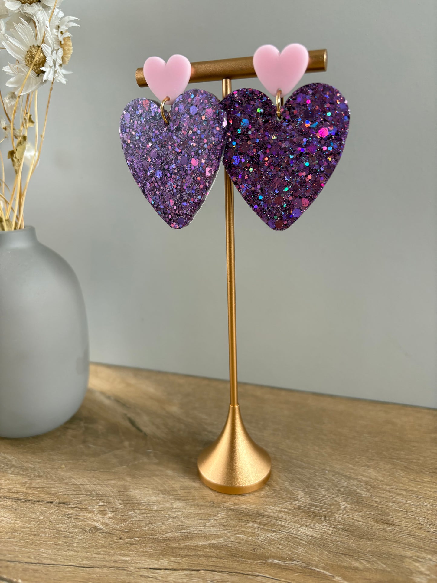 Boucles d'oreille cœur XL