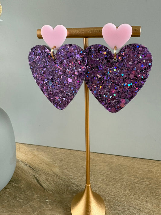 Boucles d'oreille cœur XL